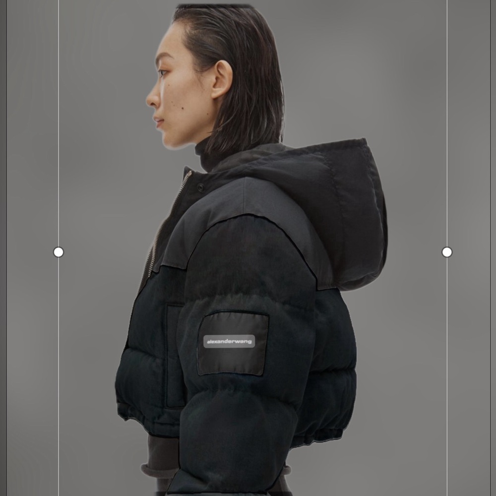 Alexander wang cropped hybrid puffer jacket